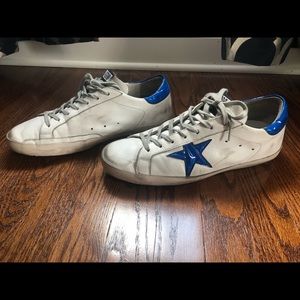 Golden Goose Distressed Leather Low Top Sneakers